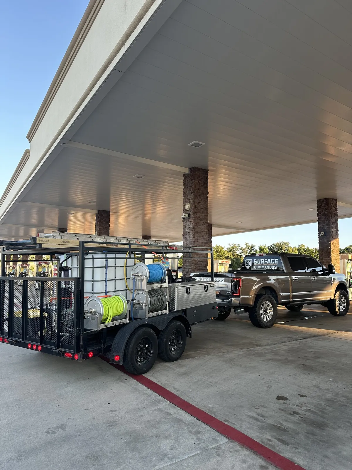 The Surface Commandos truck and equipment ready for a job